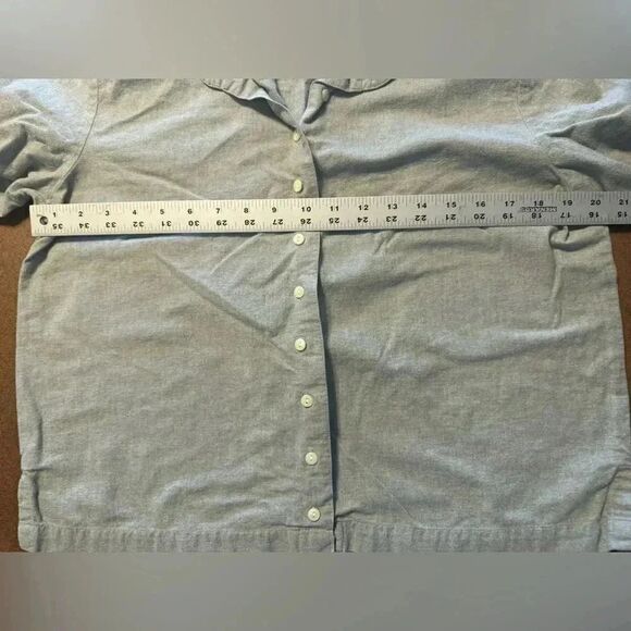 J. Jill Cotton Blouse with Floral Embroidery | Light Blue-Gray | Size M - Picture 6 of 9